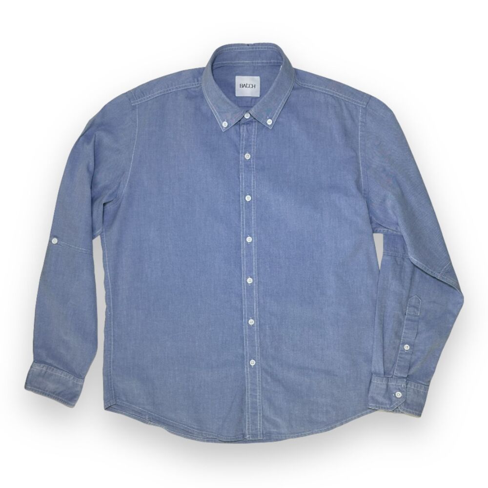 Batch Utility Oxford Shirt Workwear Long Sleeve Button Up Large